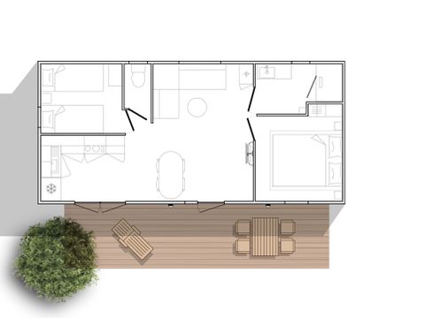 MOBILHOME 4 personnes - MAQUIS 2 chambres + climatisation