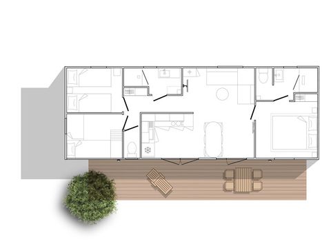 MOBILHOME 6 personnes - MAQUIS 3 chambres + climatisation