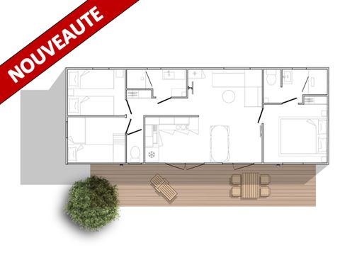 MOBILE HOME 6 people - MAQUIS 3 bedrooms + air conditioning