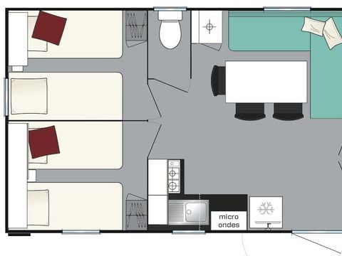 MOBILE HOME 6 people - 3 bedrooms + air conditioning