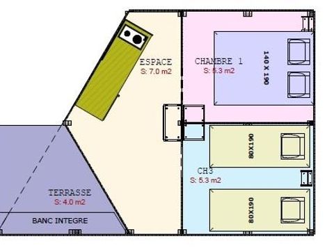 CANVAS BUNGALOW 4 people - 2 rooms - no sanitary facilities