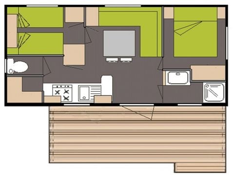 MOBILE HOME 4 people - Classic 2-bedroom mobile home sleeps 4, air conditioning