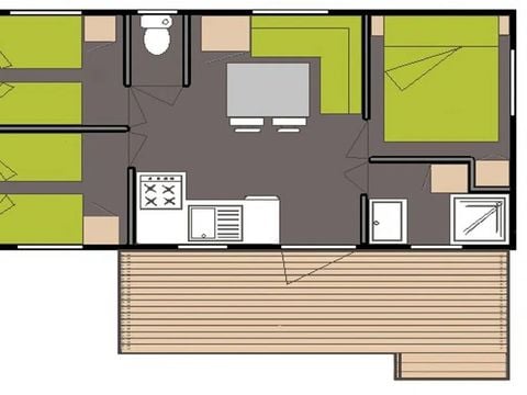 MOBILE HOME 6 people - Classic 3-bedroom mobile home sleeps 6 Sunday