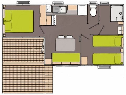 MOBILE HOME 4 people - Classic 2-bedroom mobile home sleeps 4 on Saturday