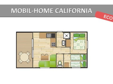 MOBILHOME 4 personnes - CALIFORNIA. ECO