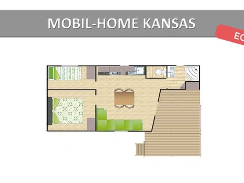 MOBILHOME 5 personnes - KANSAS. ECO