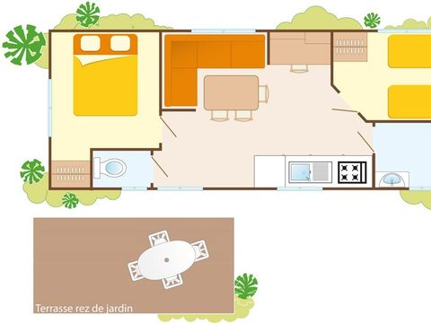 MOBILHOME 6 personnes - Classic | 2 Ch. | 4/6 Pers. | Terrasse simple | Clim