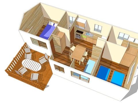 MOBILE HOME 6 people - Mobile-home | Comfort | 2 Bedrooms | 4/6 Pers. | Single terrace | Air-con.