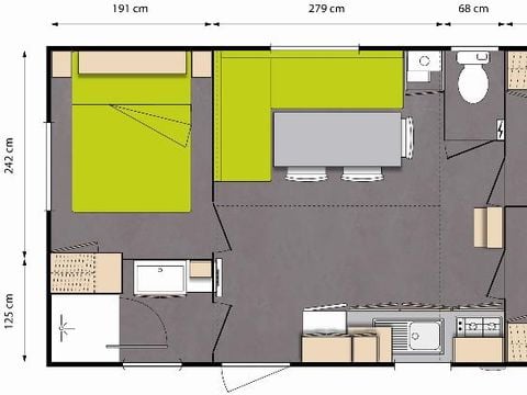 MOBILE HOME 6 people - BLIMOUSES 3 bedrooms air-conditioned