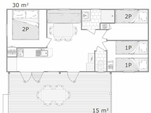 MOBILHOME 6 personnes - PALMERES