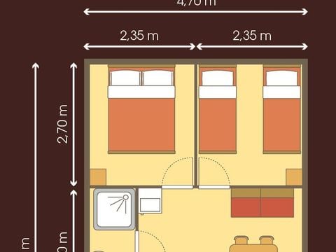 LODGE 5 people - Lodge Erable Confort 25m² - 2 bedrooms + covered terrace 12m² 5 pers.