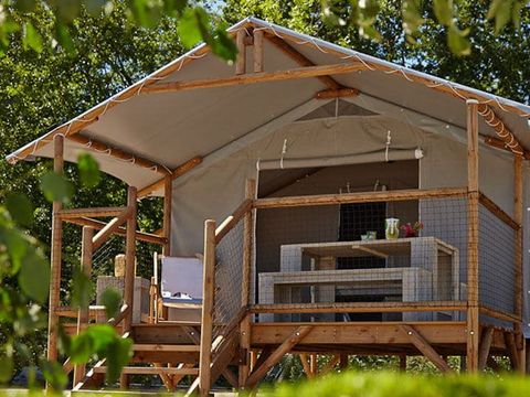 TENTE TOILE ET BOIS 4 personnes - CABANE LODGE sans sanitaires