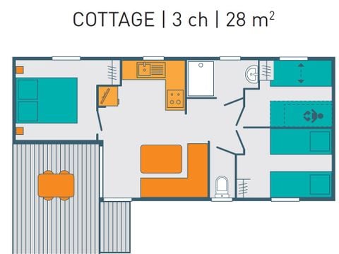 MOBILE HOME 6 people - PREMIUM COTTAGE 3ch