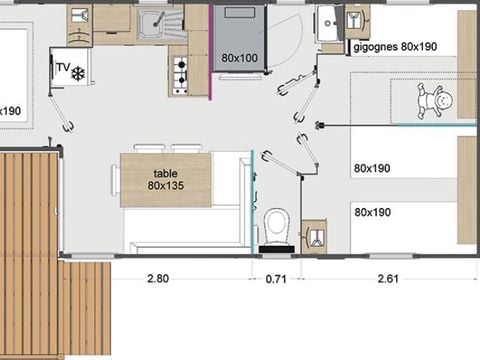 MOBILE HOME 6 people - PREMIUM COTTAGE 3ch