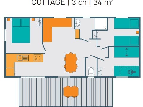 MOBILE HOME 8 people - PREMIUM COTTAGE