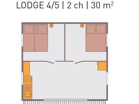 CANVAS AND WOOD TENT 5 people - LODGE without sanitary facilities 5p