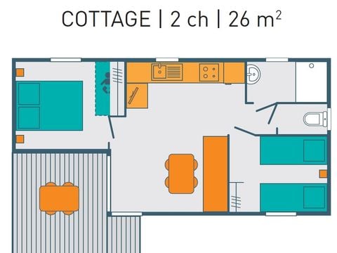 MOBILE HOME 4 people - COTTAGE PREMIUM 4 people 2 Bedrooms