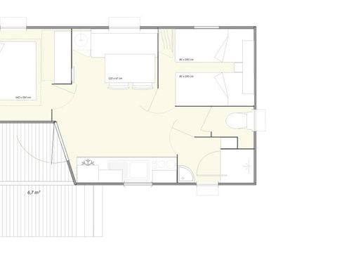 MOBILHOME 4 personnes - Mobil-home | Premium | 2 Ch. | 4 Pers. | Terrasse simple | Clim. | TV