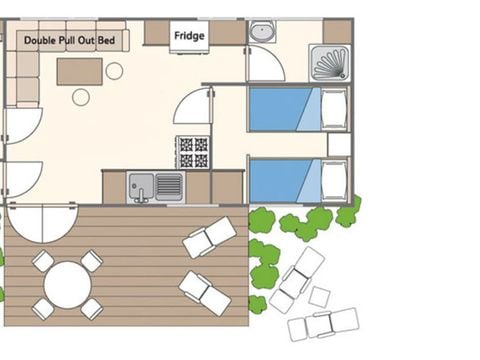 MOBILE HOME 6 people - Mobil-home | Classic | 2 Bedrooms | 4/6 Pers. | Raised terrace