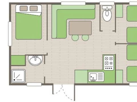 MOBILE HOME 6 people - Mobile-home | Comfort XL | 3 Bedrooms | 6 Pers. | Raised terrace