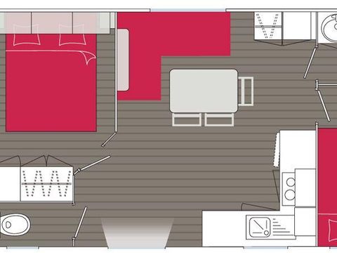 MOBILE HOME 4 people - Océane COMFORT -2 bedrooms 27m²- *Clim, terrace, TV*.