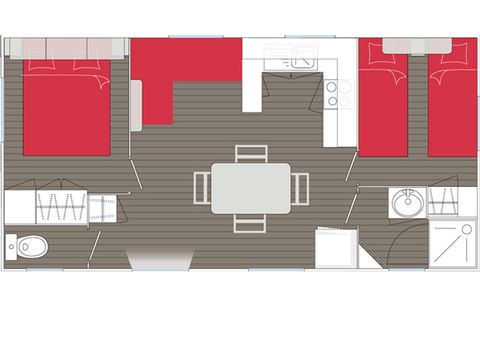 MOBILE HOME 4 people - Florès COMFORT -2 bedrooms 30m²- *Clim, terrace, TV* *Clim, terrace, TV* *Clim, terrace, TV* *Clim, terrace, TV