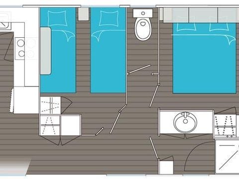 MOBILE HOME 4 people - Maldives COMFORT -2 rooms 30m²- *Clim, terrace, TV* *Clim, terrace, TV* *Clim, terrace, TV* *Clim, terrace, TV