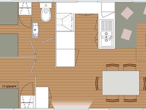 MOBILE HOME 6 people - Blueberry 3 PREMIUM -2 bedrooms 32m²- *Clim, terrace, TV* *Clim, terrace, TV* *Clim, terrace, TV* *Clim, terrace, TV