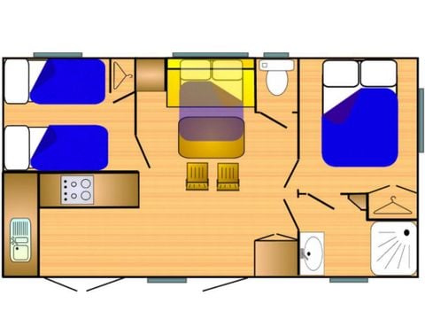 MOBILHOME 4 personnes - RIVIERA 750-2 A/C CD Lounge