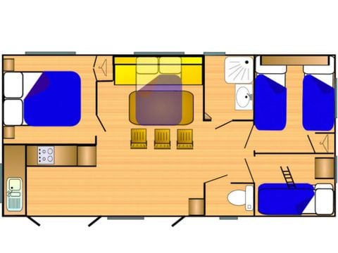 MOBILHOME 7 personnes - RIVIERA 860-3 A/C CD Lounge