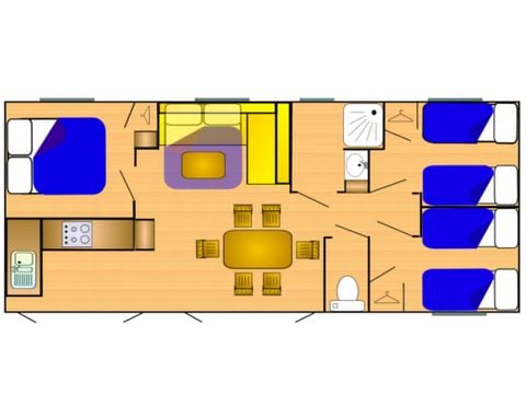 MOBILHOME 7 personnes - RIVIERA 900-3 A/C CD Lounge