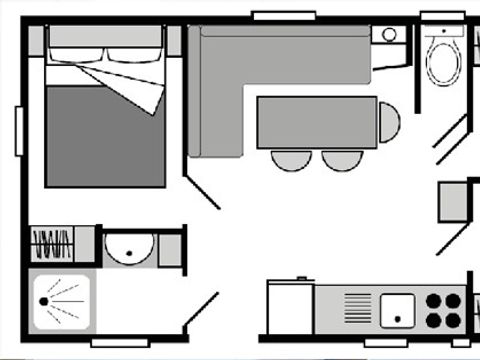 MOBILE HOME 6 people - Comfort | 3 Bedrooms | 6 Pers | Raised terrace | Air conditioning