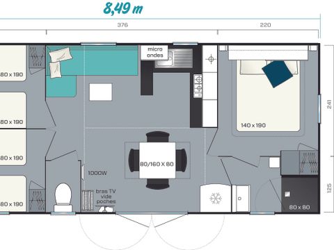 MOBILE HOME 7 people - Family XL 39 m² - air-conditioned