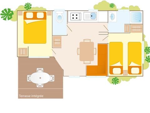 MOBILHOME 6 personnes - Mobil-home | Comfort | 2 Ch. | 4/6 Pers. | Terrasse simple | Clim.