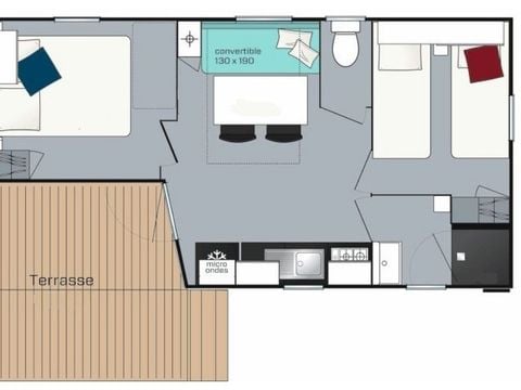 MOBILE HOME 5 people - Mobil-home Evasion 5 people 2 bedrooms 23m² - mobile home for 5 people