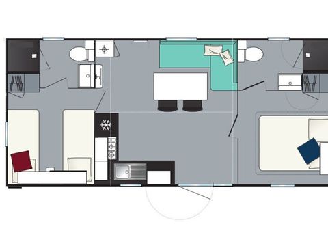 MOBILE HOME 6 people - Mobile-home Evasion+ 6 people 2 bedrooms 2 bathrooms