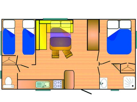 MOBILHOME 6 personnes - RIVIERA 750-2 A/C CD