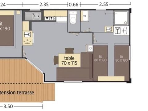 MOBILHOME 4 personnes - Mobil home Ciela Confort Compact - 2 chambres