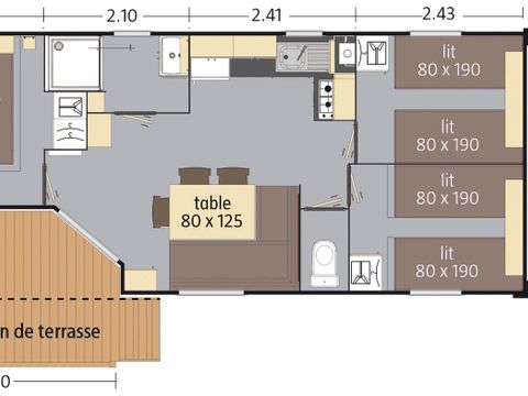 MOBILHOME 6 personnes - Mobil home Ciela Confort Compact - 3 chambres