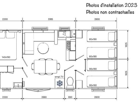 MOBILHOME 6 personnes - Mobil home Ciela Confort - 3 chambres - Vue sur le lac