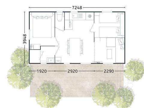 MOBILE HOME 4 people - YVAIN (pedestrian zone)