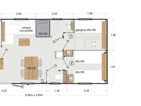 MOBILE HOME 6 people - 3-bedroom mobile home