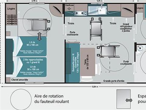 MOBILHOME 6 personnes - PMR