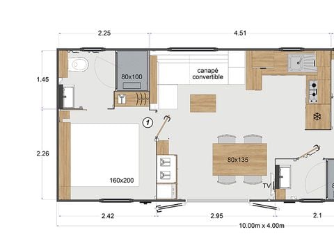 MOBILHOME 6 personnes - L'Ile, Mobil Home 3 CH- 6 pers/LV+clim+2 SDB.