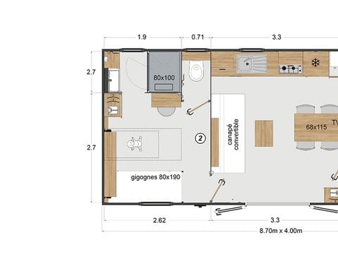 MOBILHOME 4 personnes - Le Fort - Mobil Home 2 CH- 4 pers/ LV+clim+2 SDB