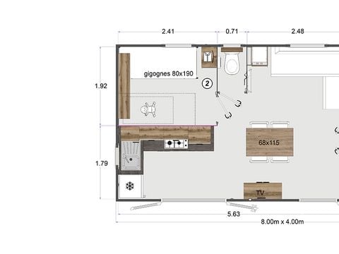 MOBILHOME 4 personnes - La Réserve, Mobil-home 2 chambres - 4 pers