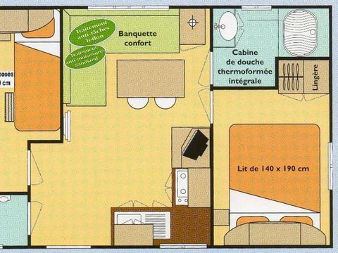 MOBILE HOME 4 people - 24m2 - bunk beds