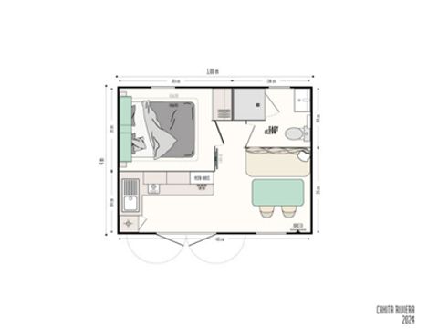 MOBILE HOME 4 people - IRIS - 1 bedroom - Recent - 20m² - 1.5m