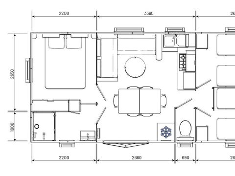 MOBILHOME 6 personnes - Espace premium 33m² - Climatisation - TV