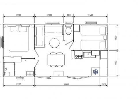 MOBILHOME 4 personnes - Loggia Premium 33m² - Climatisation - TV